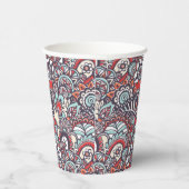 Gobelets En Papier Paisley Floral Doodle Motif (Droite)