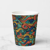 Gobelets En Papier Paisley haché (Verso)