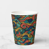 Gobelets En Papier Paisley haché (Recto)
