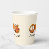 Gobelets En Papier Paix, Amour, Automne - Vibes d'automne douillettes (Droite)