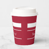 Gobelets En Papier Paix et Joie Couleurs de Noël Rouge et Blanc (Gauche)