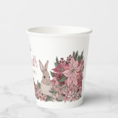 Gobelets En Papier Paix sur Terre Rabbit en Fleurs roses (Verso)