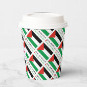 Gobelets En Papier Palestine Drapeau Palestinien Carrelé Rouge Person (Gauche)