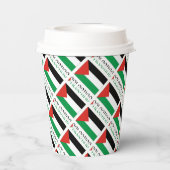 Gobelets En Papier Palestine Drapeau Palestinien Carrelé Rouge Person (Verso)