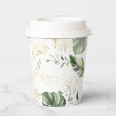 Gobelets En Papier Palm Feuille Safari Giraffe Baby shower Jungle (Verso)