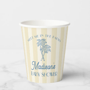 Gobelets En Papier Palm Jaune Baby shower de plage Pastel Spring