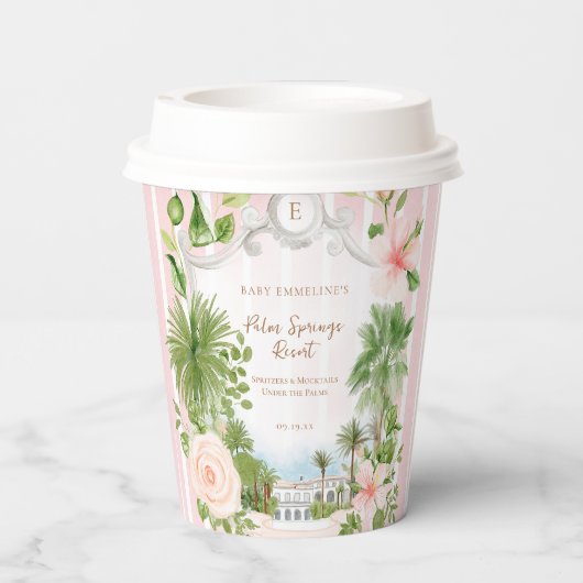 Gobelets En Papier Palm Springs Chic Retro | Baby shower (Verso)