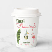 Gobelets En Papier Palm Springs Dernière Flamingle Bachelorette Party (Verso)