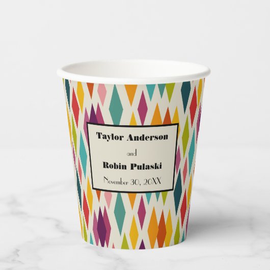 Gobelets En Papier Palm Springs Diamonds Mariage moderne du Moyen-siè (Recto)