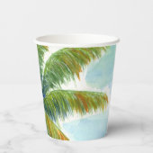 Gobelets En Papier Palmier Tropical Beach par beau temps (Verso)