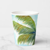 Gobelets En Papier Palmier Tropical Beach par beau temps (Recto)
