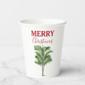 Gobelets En Papier Palmier Tropical Noël Arbre de Noël (Verso)
