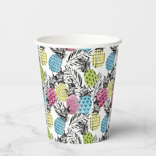 Gobelets En Papier Palmiers à grains d'ananas (Verso)