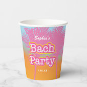 Gobelets En Papier Palmiers roses Bach Party tasse de papier (Recto)