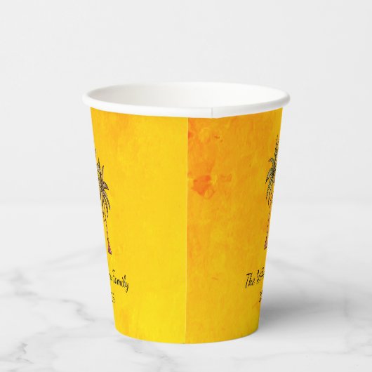 Gobelets En Papier Palmiers Tropical Gold Summer Swim Pool Party (Droite)