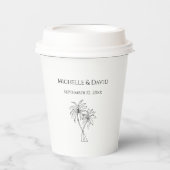 Gobelets En Papier Palmiers tropicaux Mariages modernes élégants (Recto)