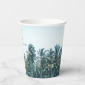 Gobelets En Papier Palmiers tropicaux & Plage Destination Mariage (Verso)
