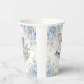 Gobelets En Papier Pampas Grass Blue Floral Rocse Baby shower (Gauche)