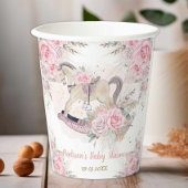 Gobelets En Papier Pampas Grass rose Floral Rocse Baby shower