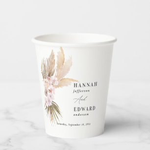 Gobelets En Papier Pampas herbe palmier feuillage orchidée mariage r