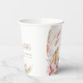 Gobelets En Papier Pampas rose bohème | BABY SHOWER (Gauche)