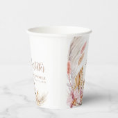 Gobelets En Papier Pampas rose bohème | BABY SHOWER (Droite)