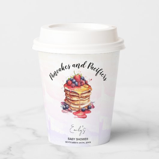 Gobelets En Papier Pancakes et Pacificateurs Baby shower Brunch (Recto)