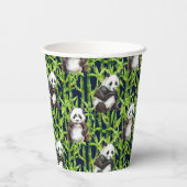 Gobelets En Papier Panda avec Motif d'aquarelle en bambou (Verso)