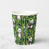 Gobelets En Papier Panda avec Motif d'aquarelle en bambou (Droite)