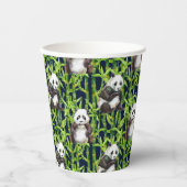 Gobelets En Papier Panda avec Motif d'aquarelle en bambou (Recto)