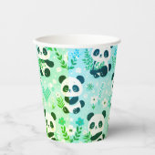 Gobelets En Papier Panda Bear Motif Vert Imprimer (Recto)