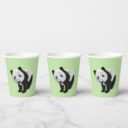 Gobelets En Papier Panda Cub Green (Multi)