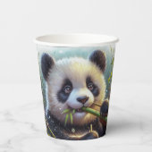 Gobelets En Papier Panda roux adorable mangeant du bambou (Verso)