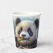 Gobelets En Papier Panda roux adorable mangeant du bambou (Recto)