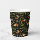 Gobelets En Papier Pandas rouges dans la Forêt Noire (Verso)