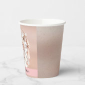 Gobelets En Papier Panier de baptême d'or Rose (Gauche)