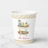 Gobelets En Papier Panier de champagne de Noël en aquarelle (Recto)