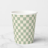 Gobelets En Papier Panneau de contrôle blanc vert et blanc désactivé (Verso)