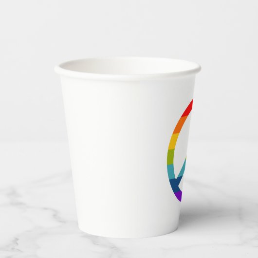 Gobelets En Papier Panneau de paix Rainbow (Recto)
