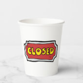 Gobelets En Papier Panneau Fermé Jaune Et Rouge (Recto)