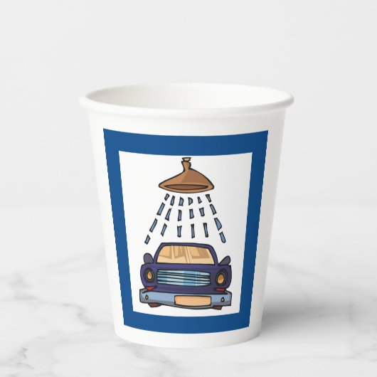 Gobelets En Papier Panneau Lavage de voiture (Recto)