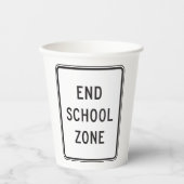 Gobelets En Papier Panneau routier de la zone scolaire (Recto)