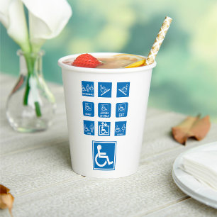 Gobelets En Papier Panneaux d'accessibilité aux fauteuils roulants