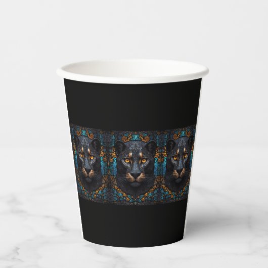 Gobelets En Papier Panthère noire (Recto)