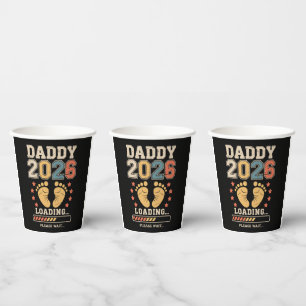 Gobelets En Papier Papa 2026 Chargement Annonce de Bébé Papa Futur