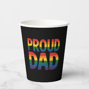 Gobelets En Papier Papa fière famille LGBTQ Fierté gay allié Arc-en-c