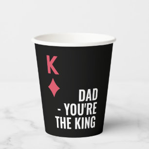 Gobelets En Papier Papa, tu es le papier Fête des pères King Poker Ga
