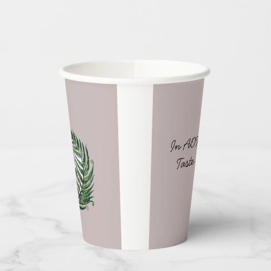 Gobelets En Papier Paper cup Aotearoa Country Shape Fern with Text (Gauche)