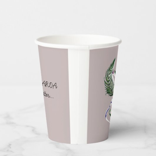 Gobelets En Papier Paper cup Aotearoa Country Shape Fern with Text (Droite)