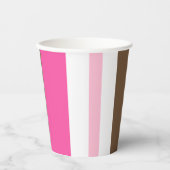Gobelets En Papier Paper Cup Brown & Pink Stripe  (Recto)